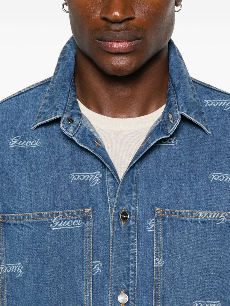 Blue Logo-lasered Denim Jacket