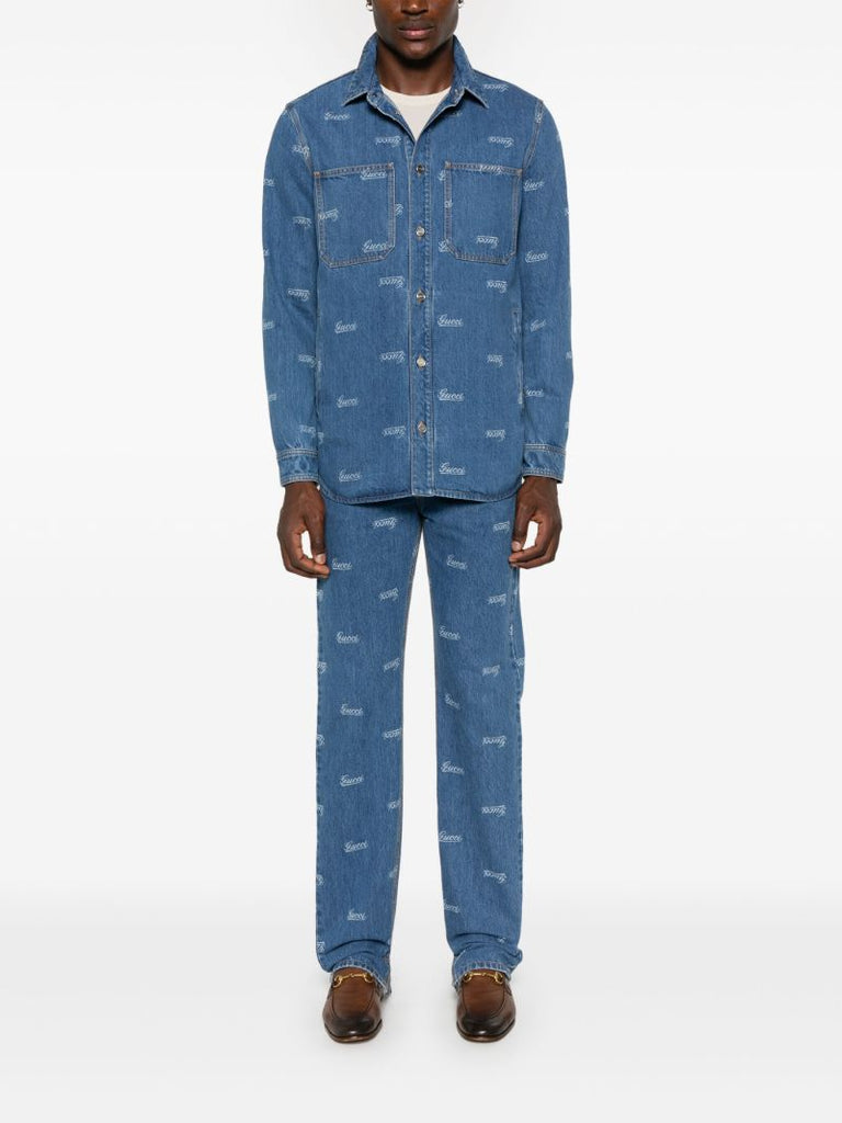 Blue Logo-lasered Denim Jacket