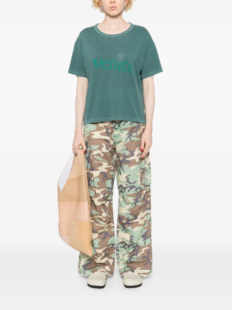 Green Camouflage-print Trousers