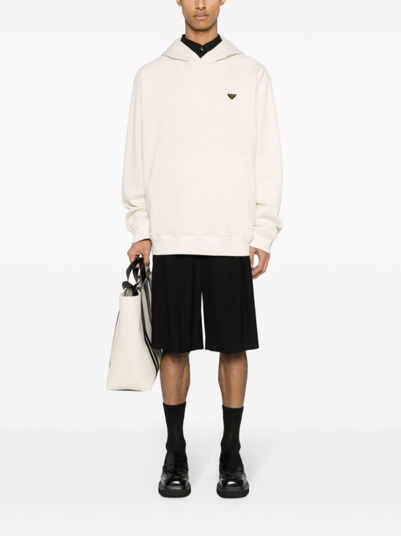 Neutral Triangle-logo Cotton Hoodie