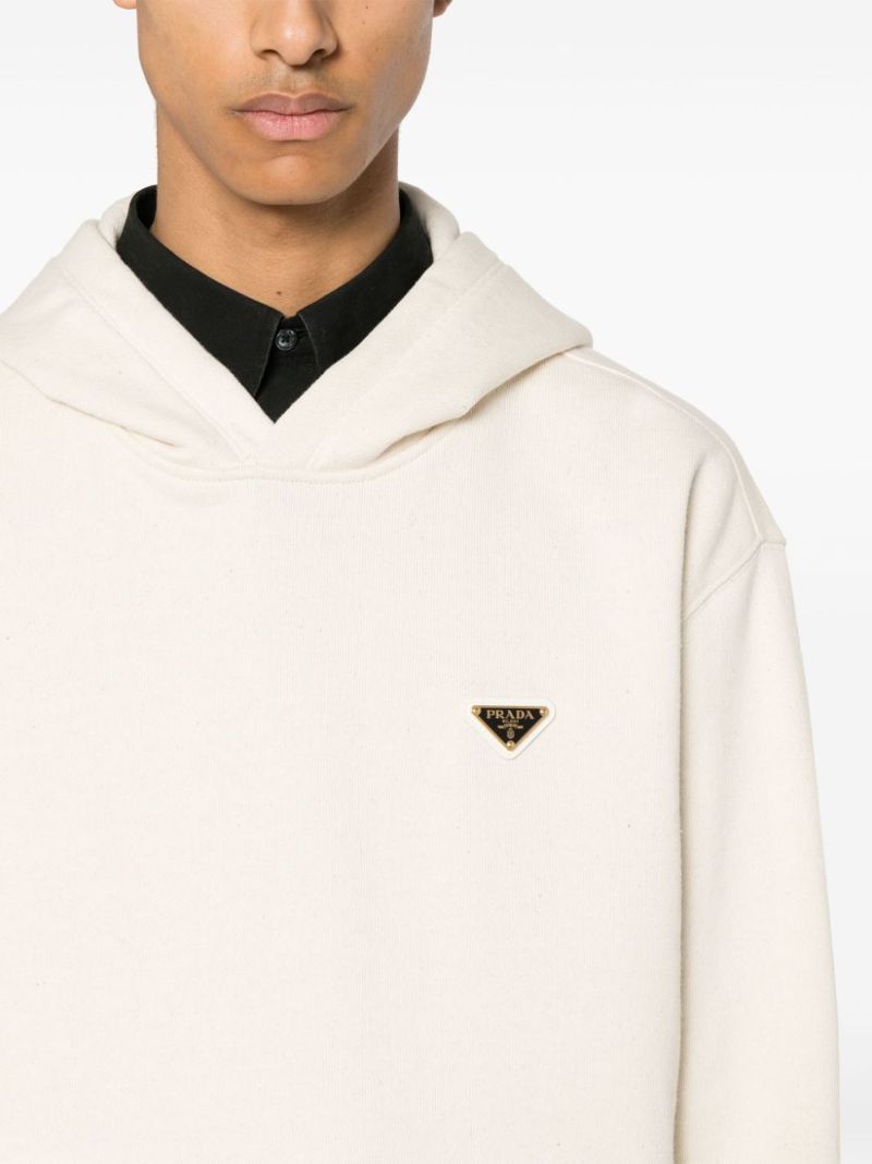 Neutral Triangle-logo Cotton Hoodie