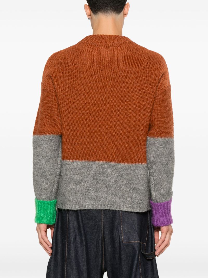 Brown Intarsia-skull Sweater