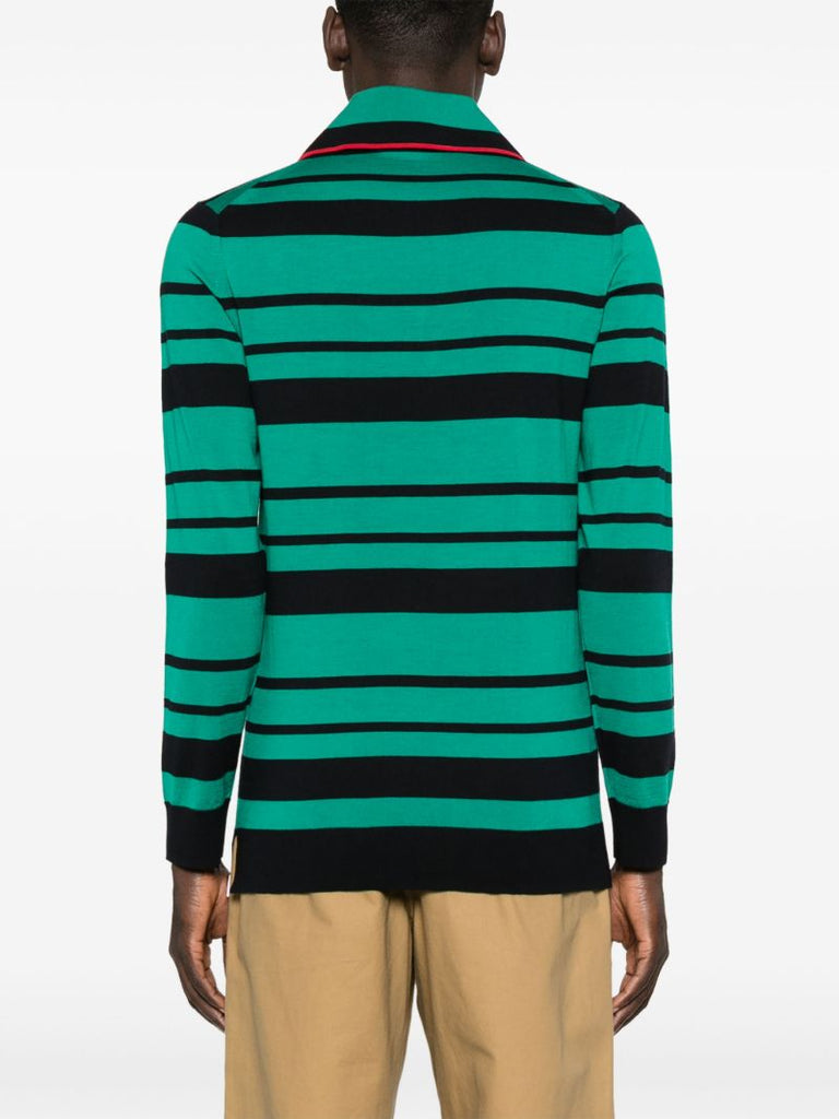 Striped Long-sleeve Polo Shirt