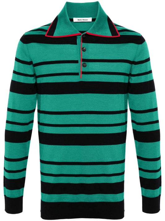 Striped Long-sleeve Polo Shirt
