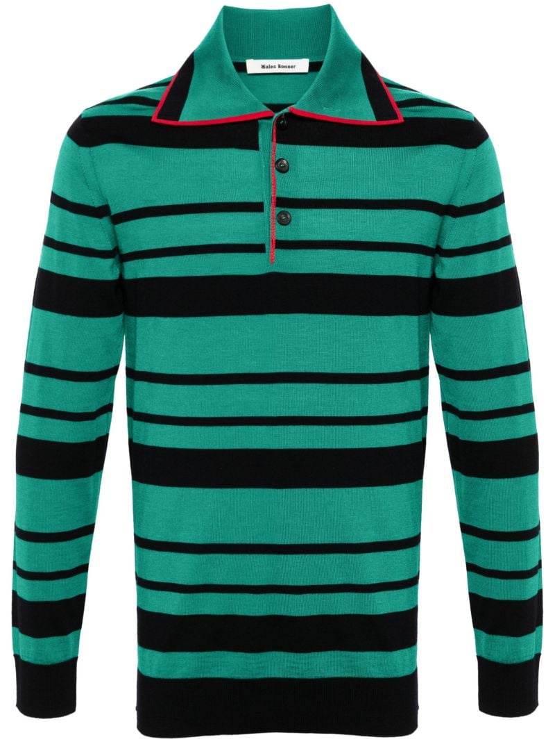 Striped Long-sleeve Polo Shirt