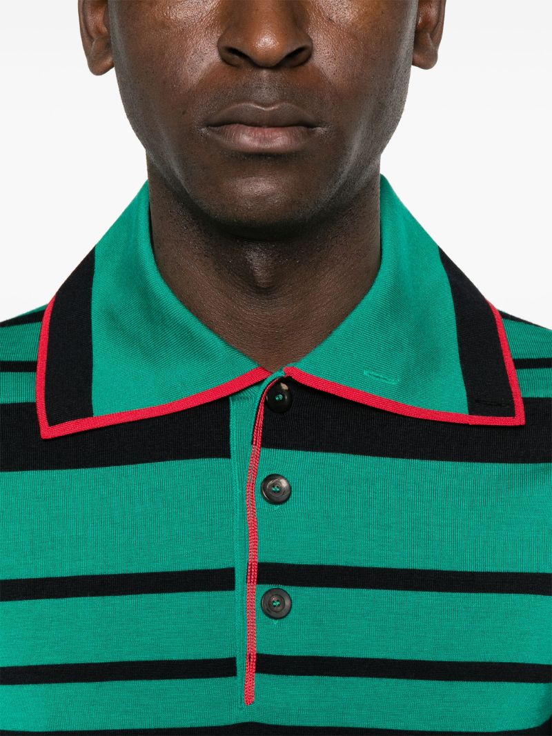 Striped Long-sleeve Polo Shirt