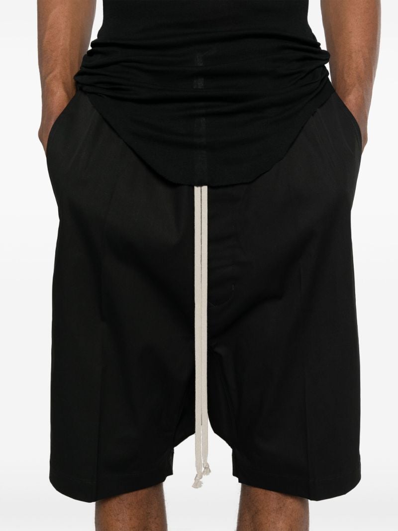 Black Drop-crotch Drawstring Shorts