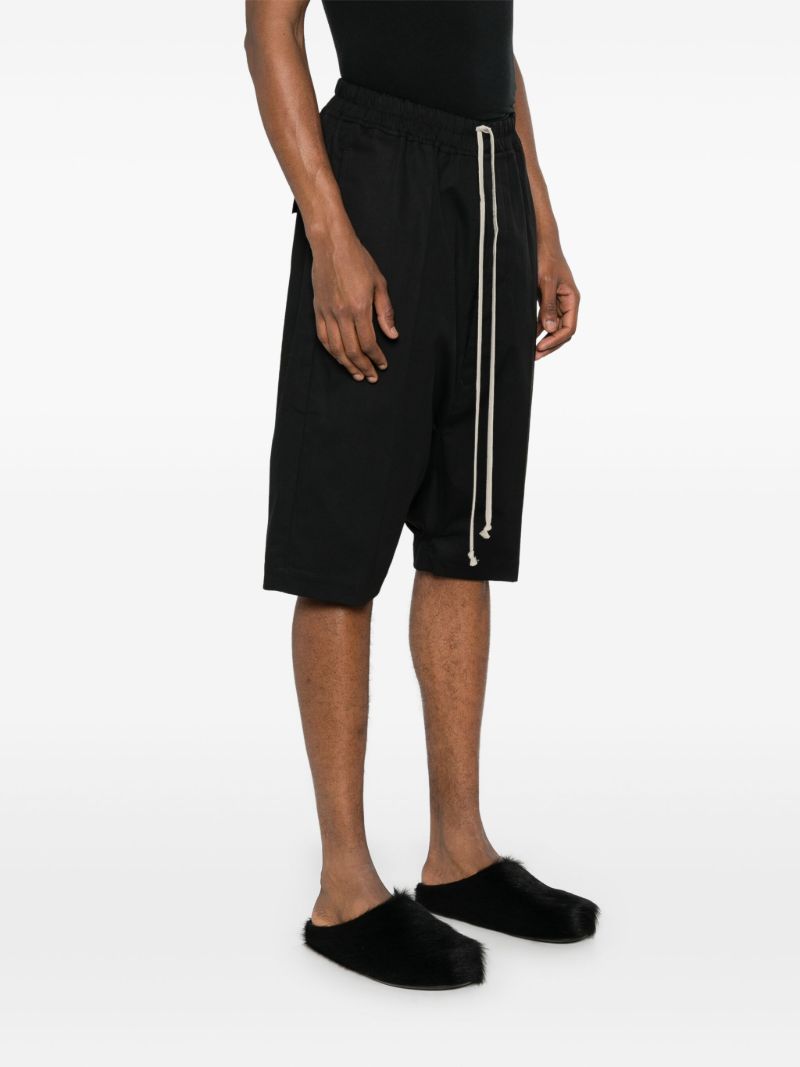 Black Drop-crotch Drawstring Shorts