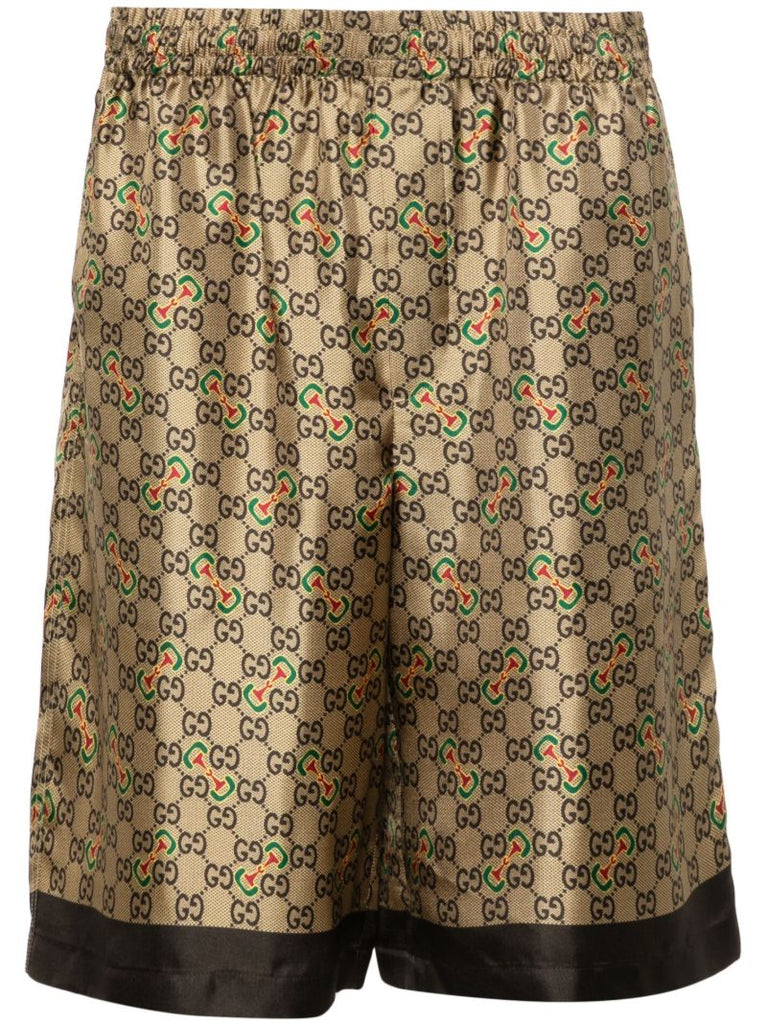 Gold Gg Horsebit-print Shorts