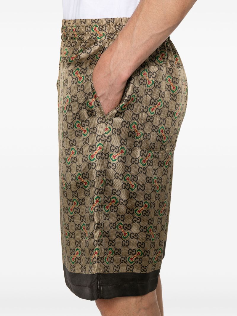 Gold Gg Horsebit-print Shorts