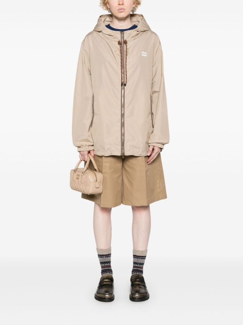 Neutral Logo-applique Hooded Windbreaker