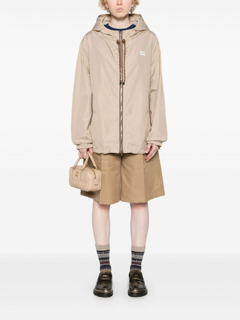Neutral Logo-applique Hooded Windbreaker