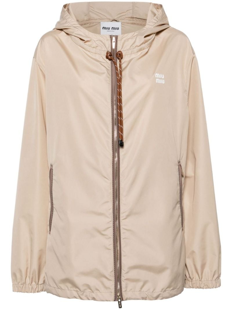 Neutral Logo-applique Hooded Windbreaker