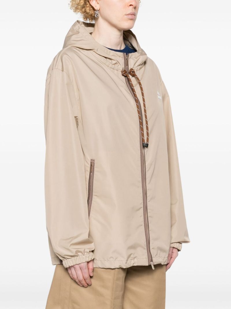 Neutral Logo-applique Hooded Windbreaker