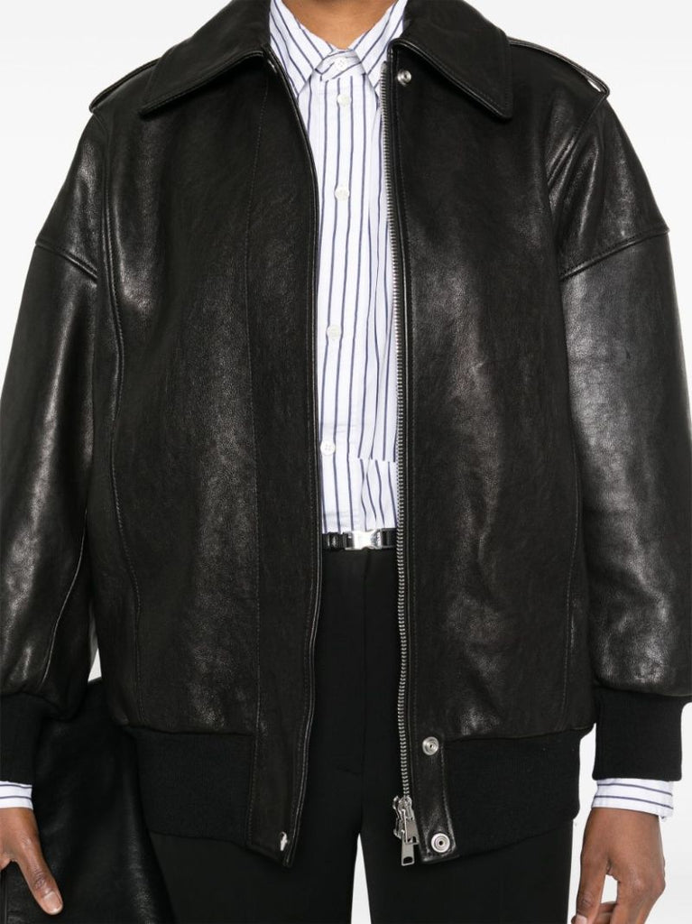 Aviator Leather Bomber Jacket