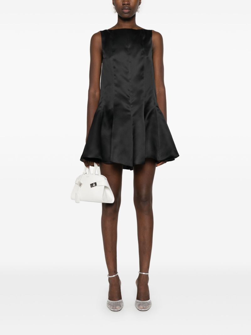 Black Silk Dart Mini Dress