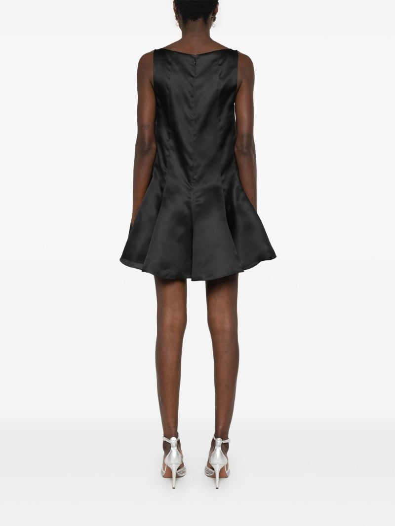 Black Silk Dart Mini Dress