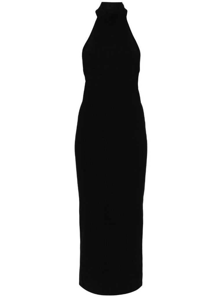 Black High-neck Halterneck Dress