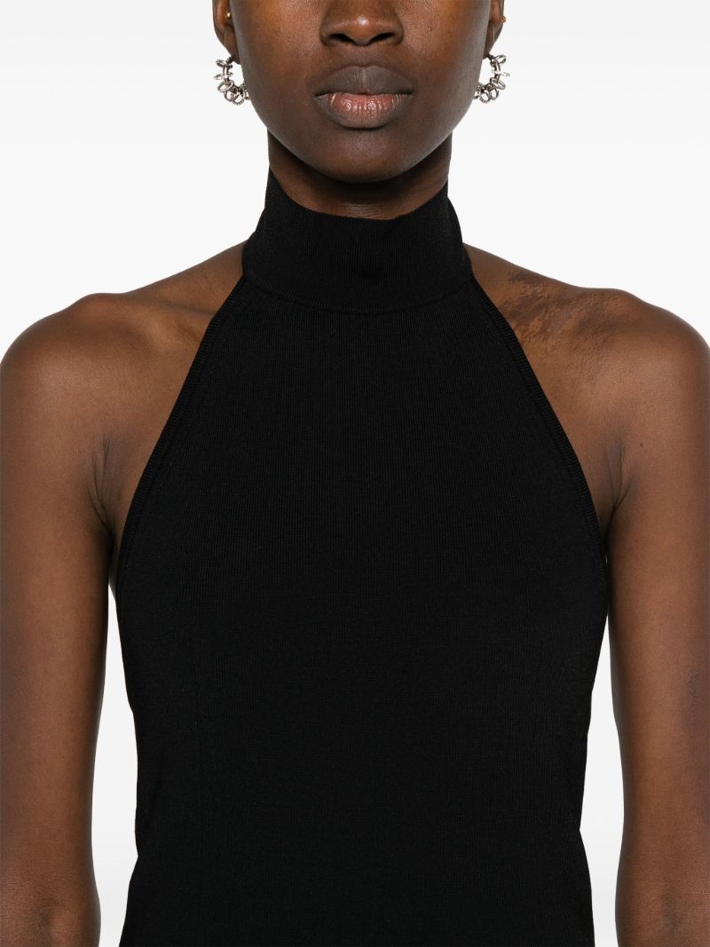 Black High-neck Halterneck Dress