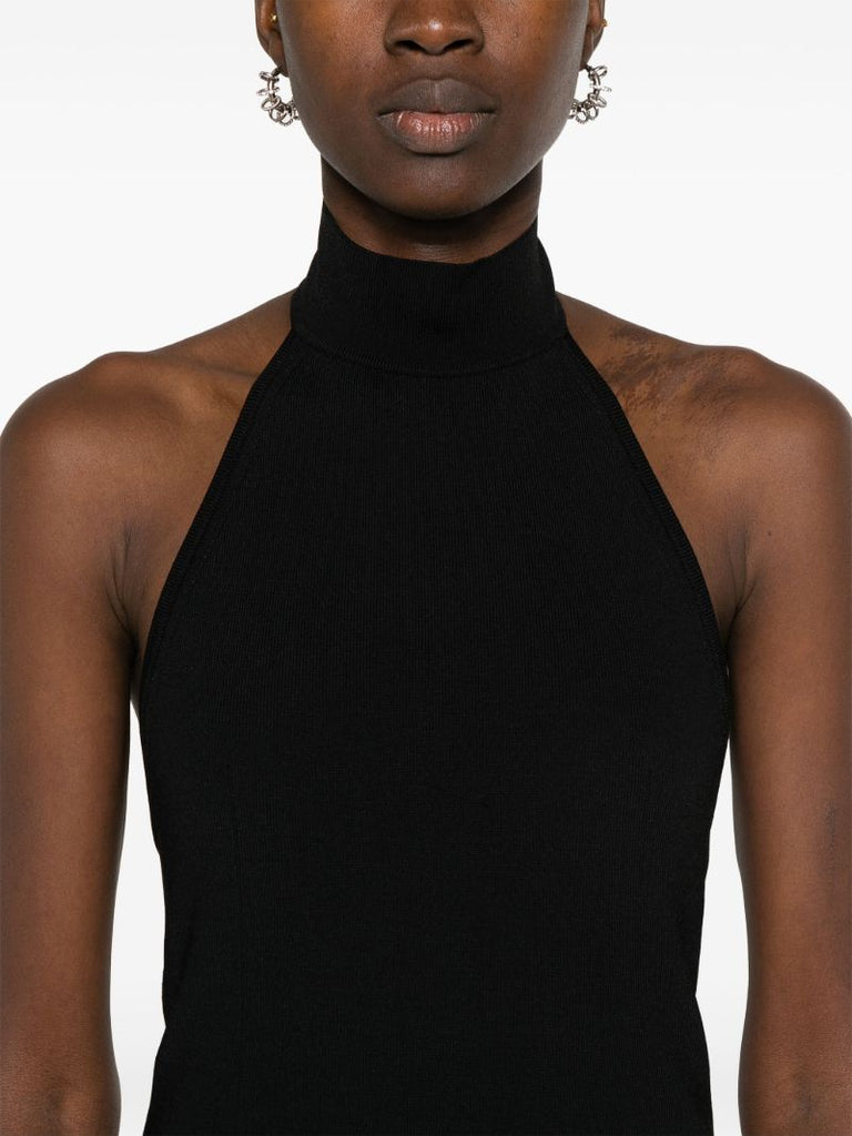 Black High-neck Halterneck Dress