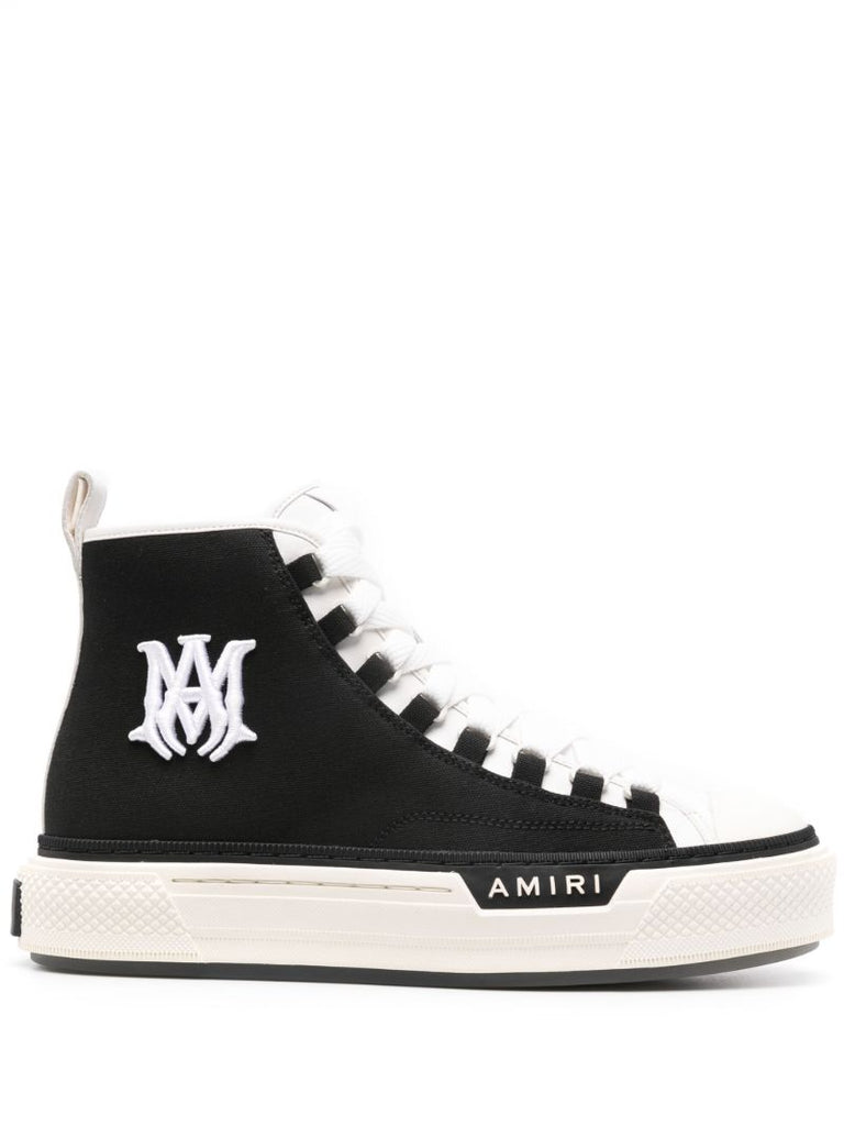 Black Logo AppliquÃ_x0083_Â© High Top Sneakers