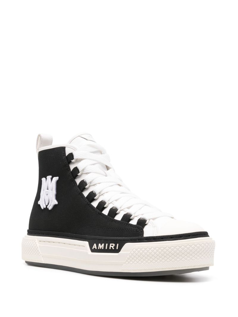 Black Logo AppliquÃ_x0083_Â© High Top Sneakers
