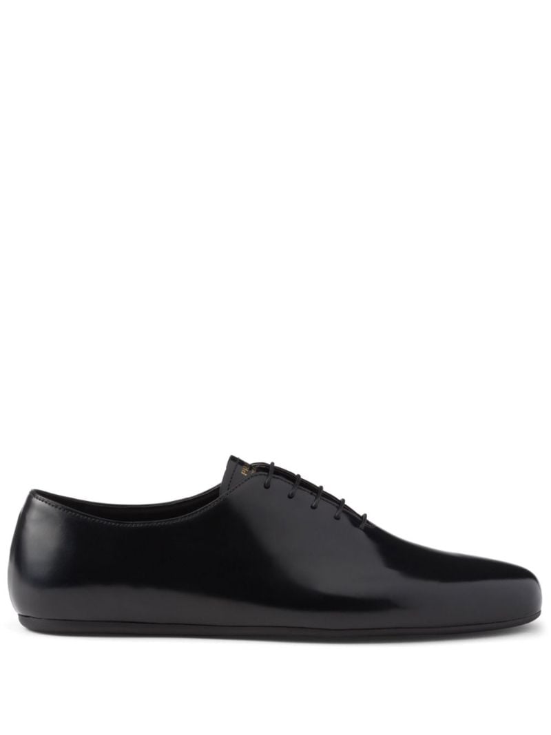 Black Logo-print Leather Oxford Shoes