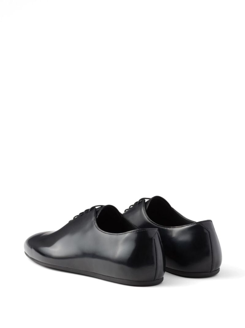 Black Logo-print Leather Oxford Shoes