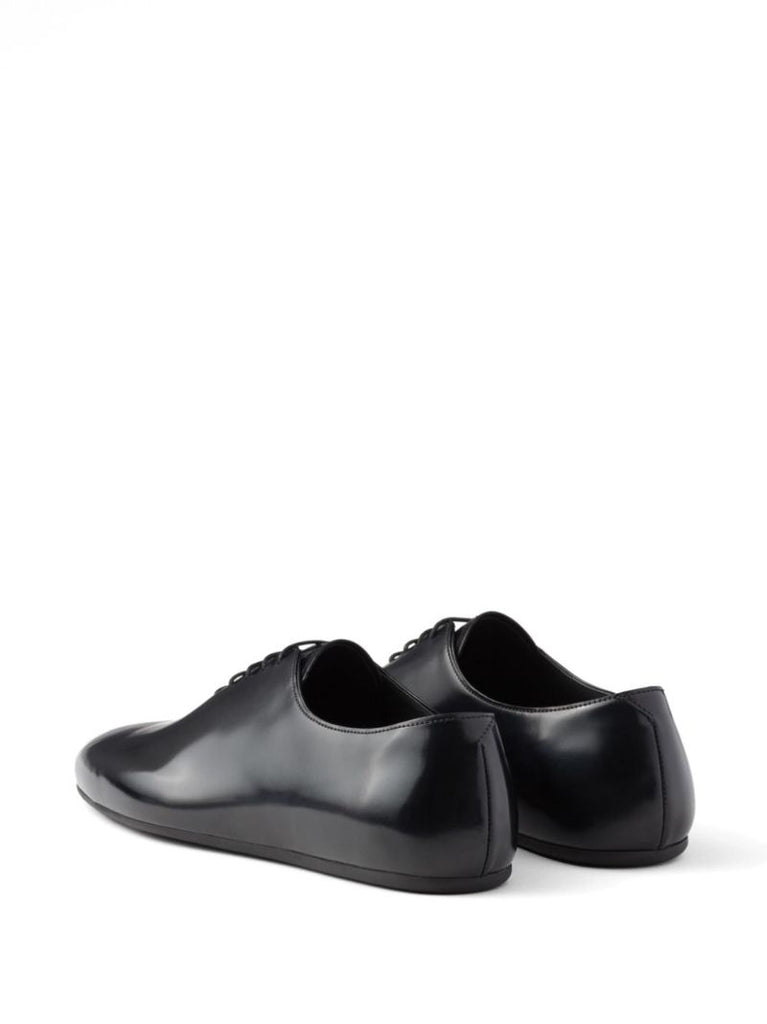 Black Logo-print Leather Oxford Shoes