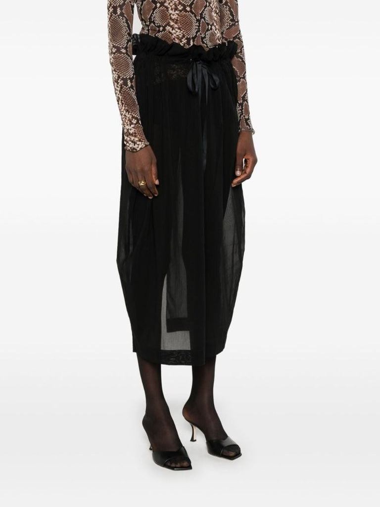 Black Semi-sheer Midi Skirt
