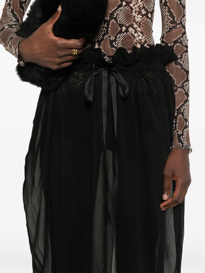 Black Semi-sheer Midi Skirt