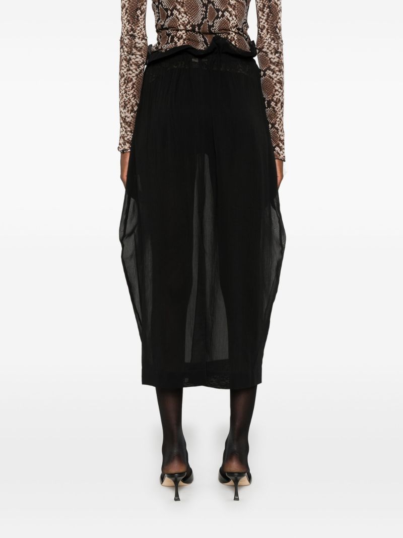 Black Semi-sheer Midi Skirt