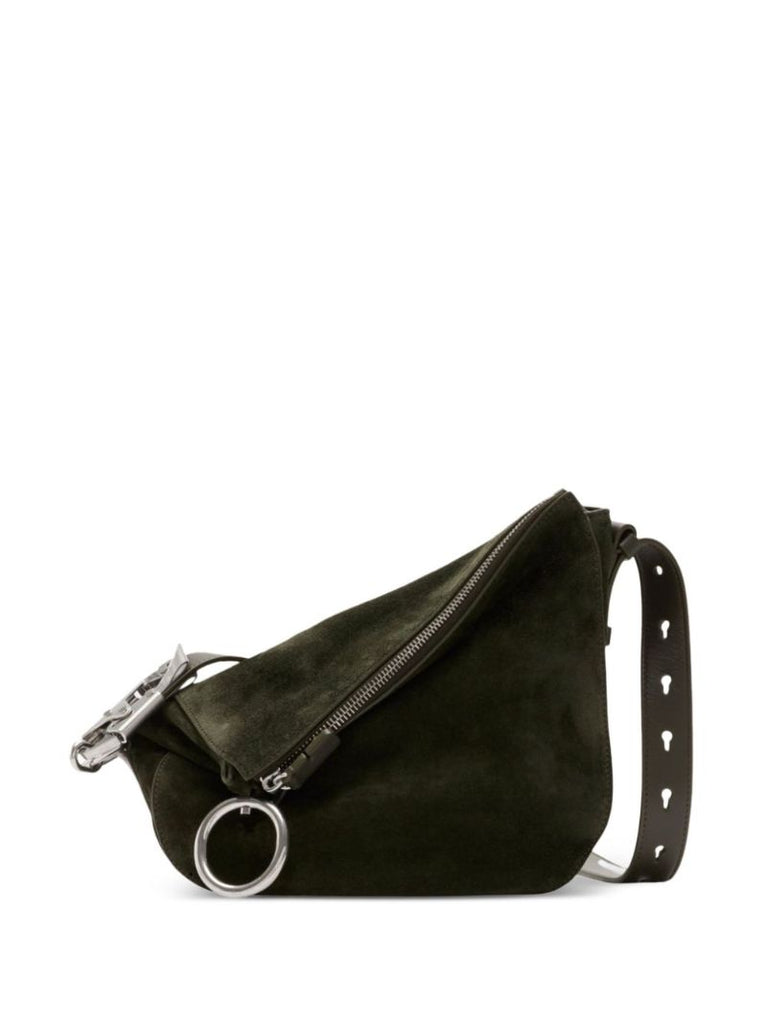 Green Knight Small Suede Shoulder Bag