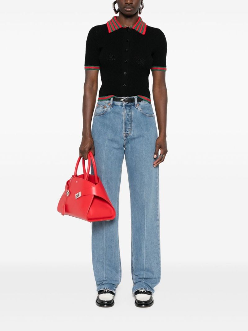 Blue Logo-appliquÃ_x0083_Â© Straight Jeans