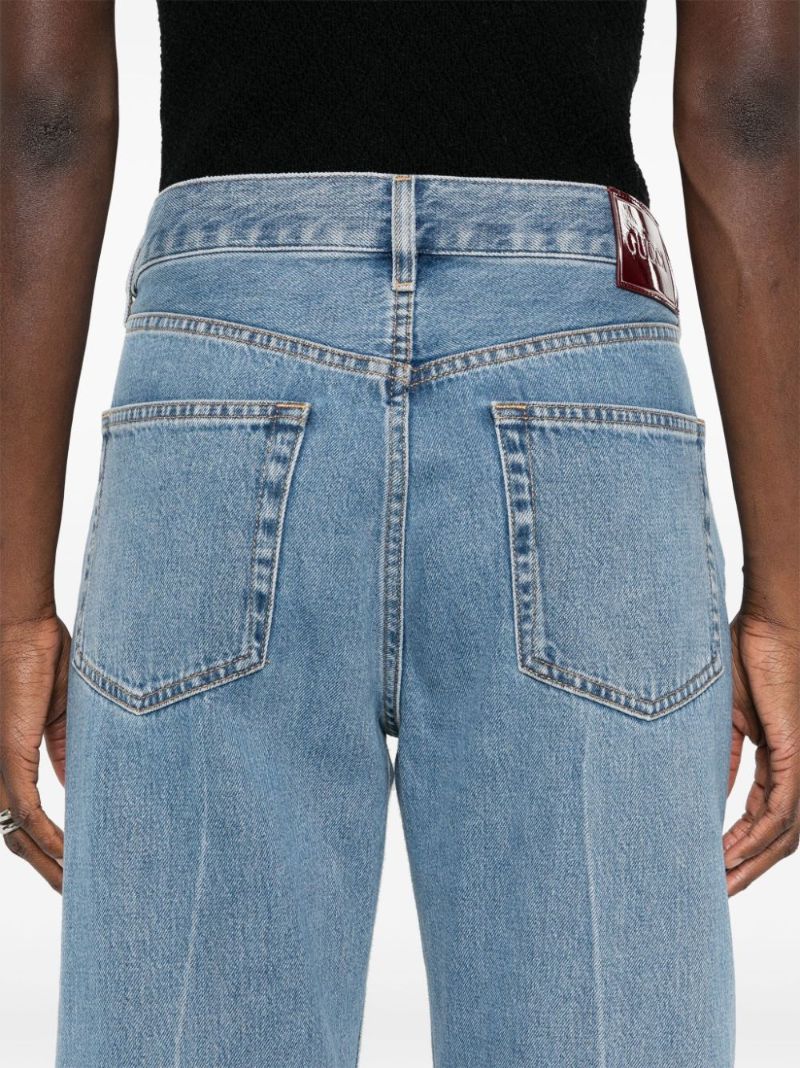 Blue Logo-appliquÃ_x0083_Â© Straight Jeans