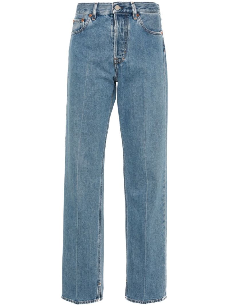 Blue Logo-appliquÃ_x0083_Â© Straight Jeans
