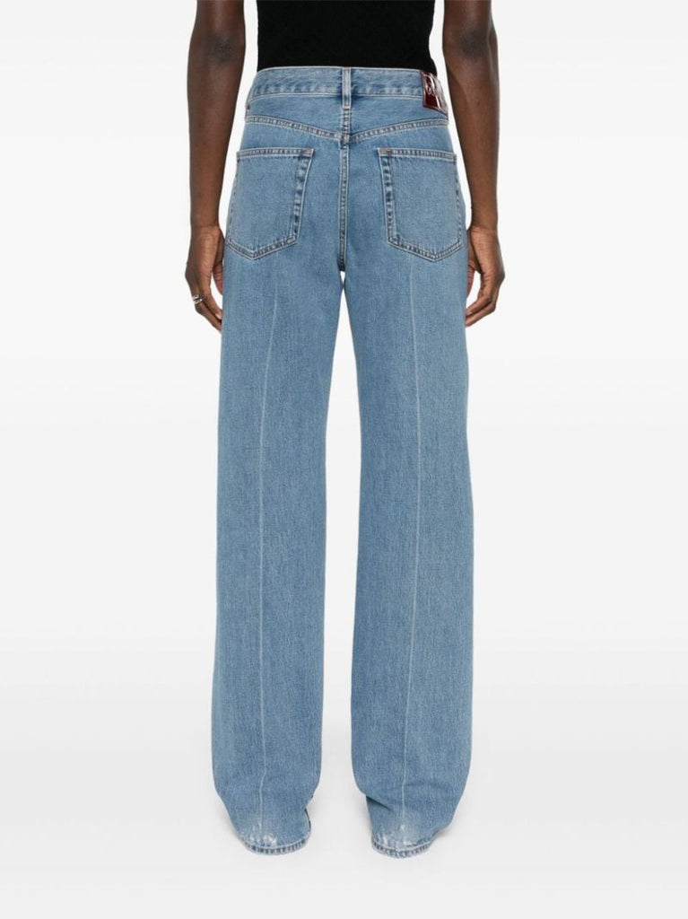 Blue Logo-appliquÃ_x0083_Â© Straight Jeans