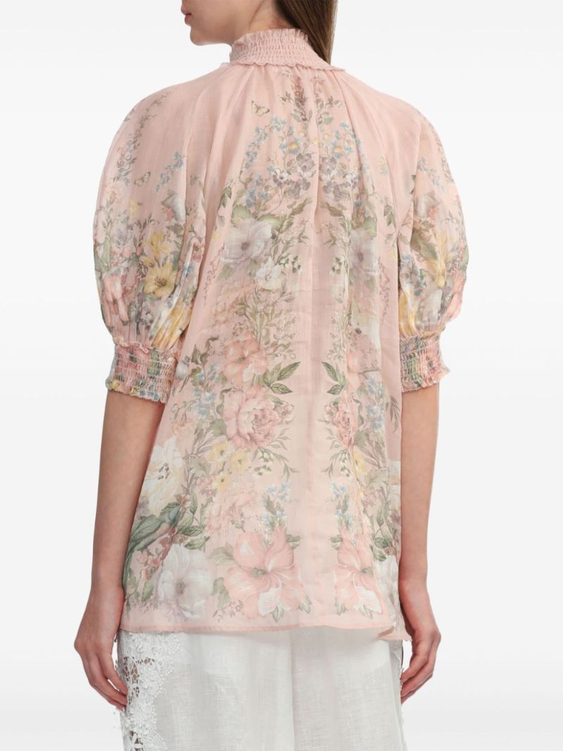 Pink Waverly Ramie Blouse