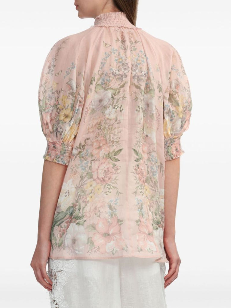 Pink Waverly Ramie Blouse