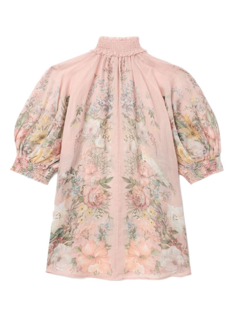 Pink Waverly Ramie Blouse