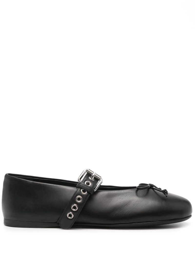 leather ballerina shoes