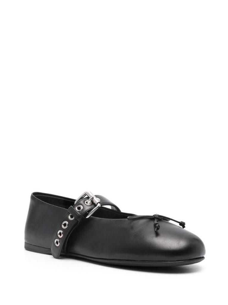 leather ballerina shoes