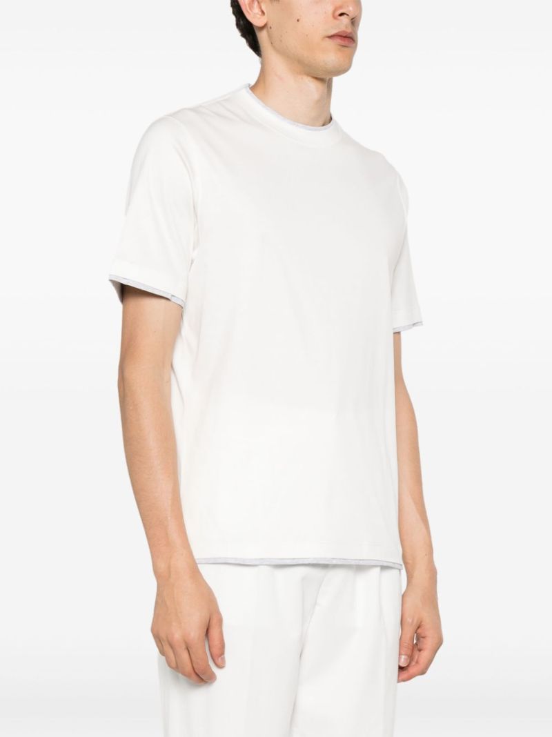 White Double-layer Cotton T-shirt