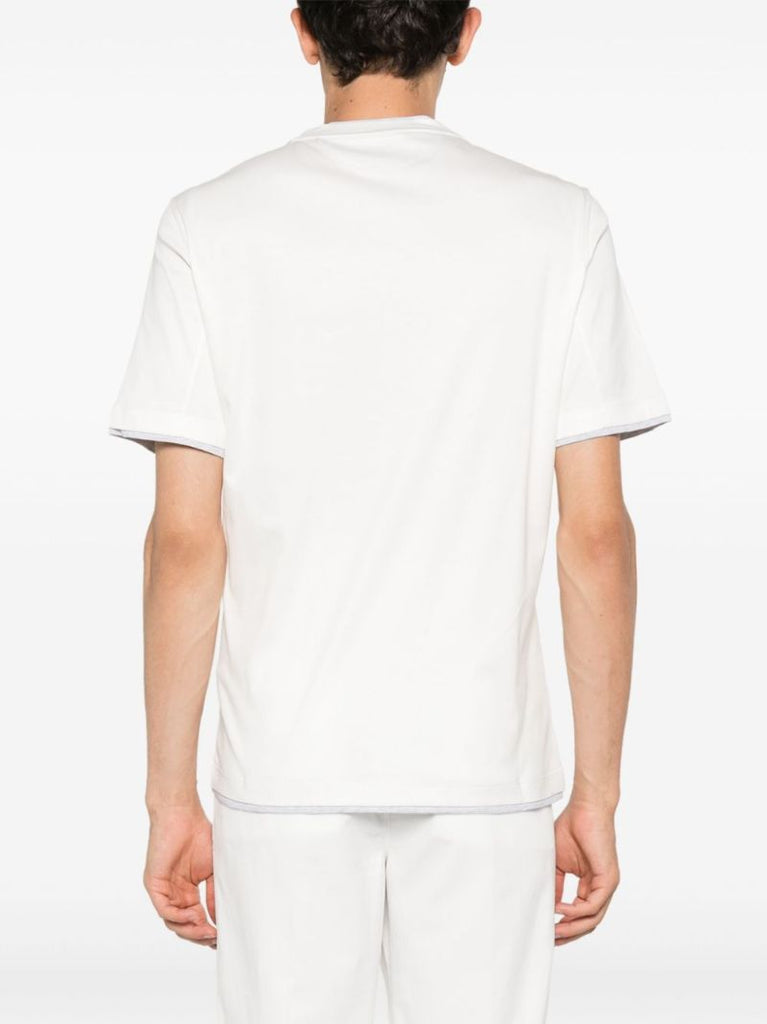 White Double-layer Cotton T-shirt