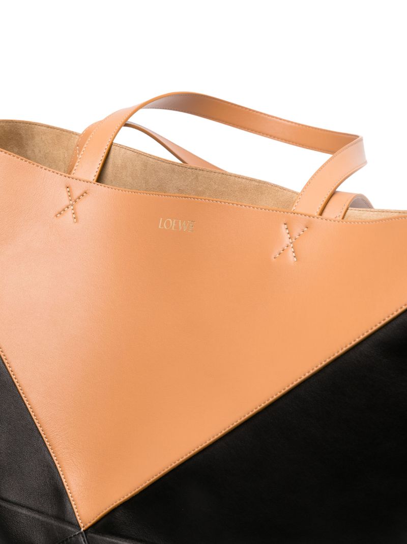 Black Puzzle Fold Xl Tote Bag