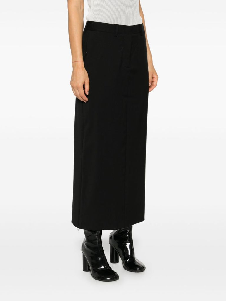 Black Zip-up Maxi Skirt