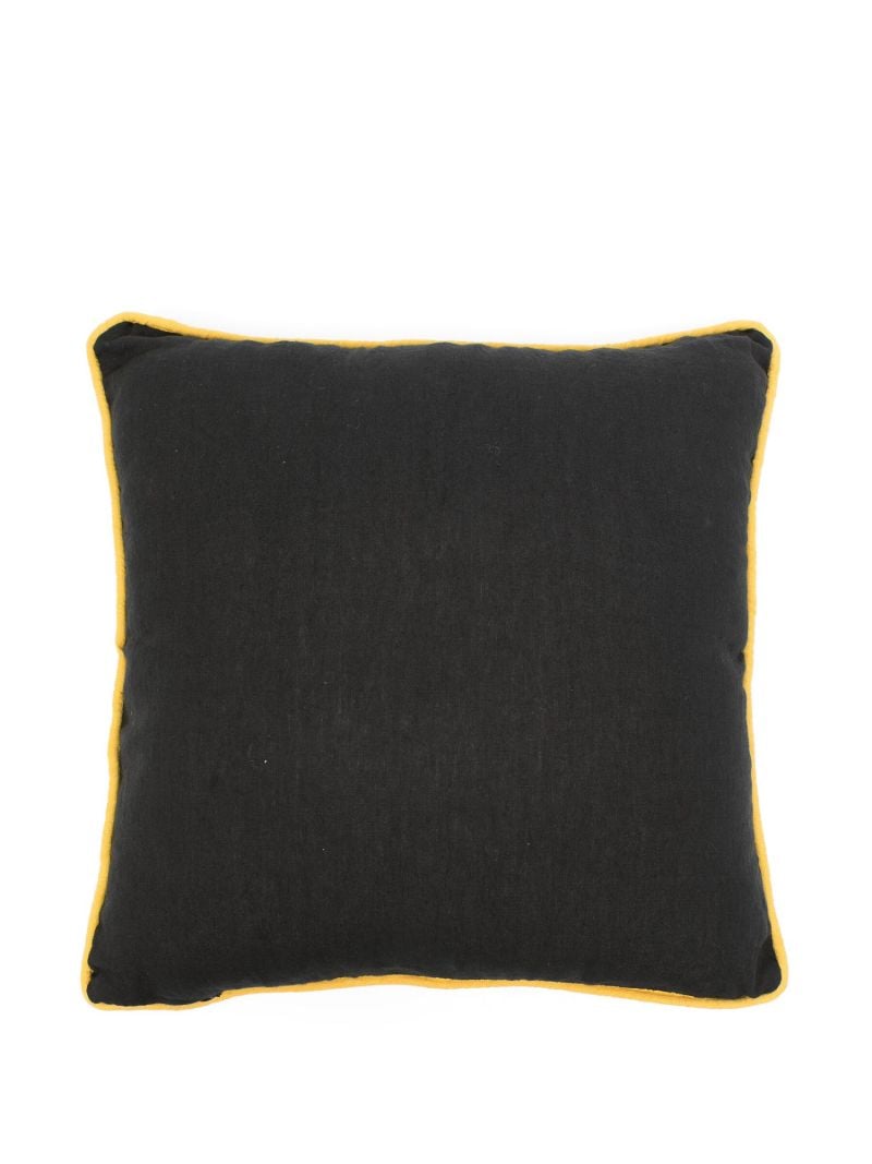 Black Palm Tree Linen Cushion