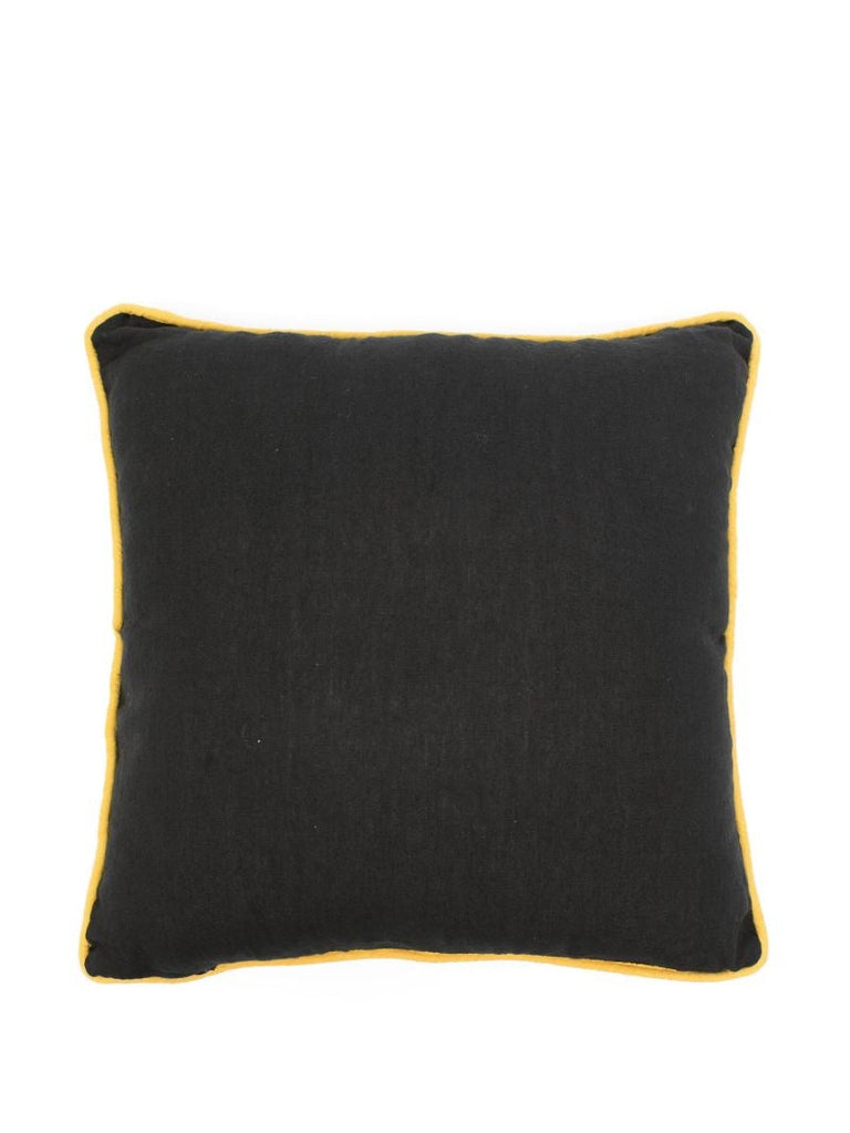 Black Palm Tree Linen Cushion