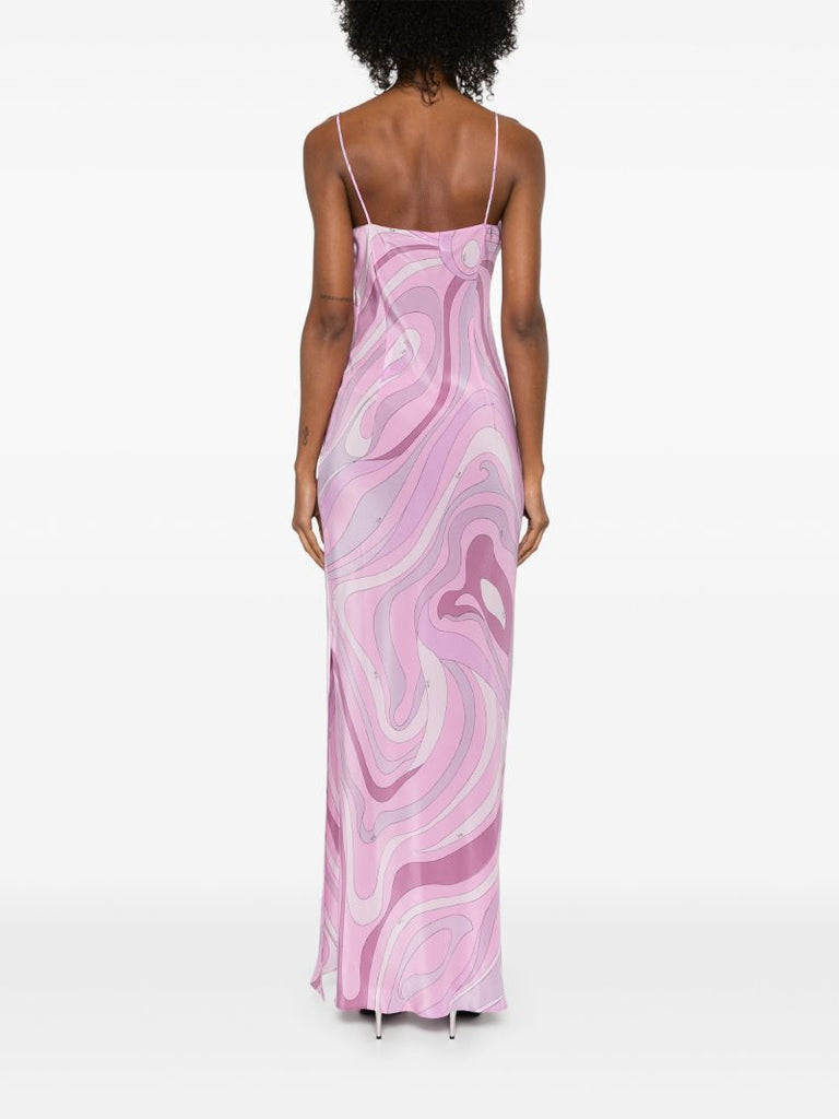 Pink Iride-print Dress