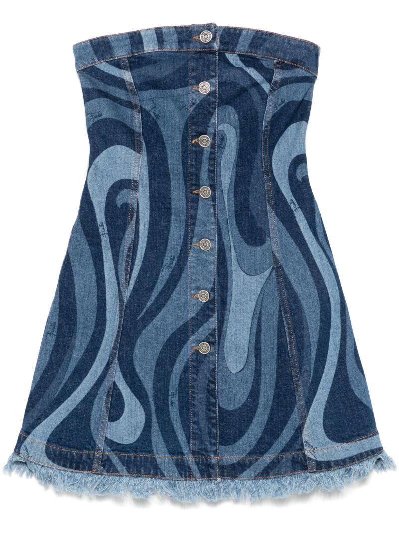 Blue Iride-print Dress